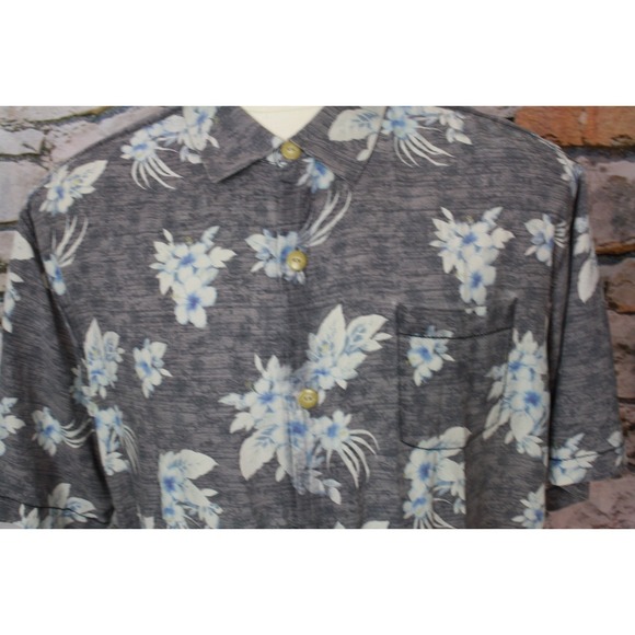 TOMMY BAHAMA Men's Hawaiian Camp Shirt All Silk Floral Pattern Short Sleeve 2XL - Picture 6 of 13
